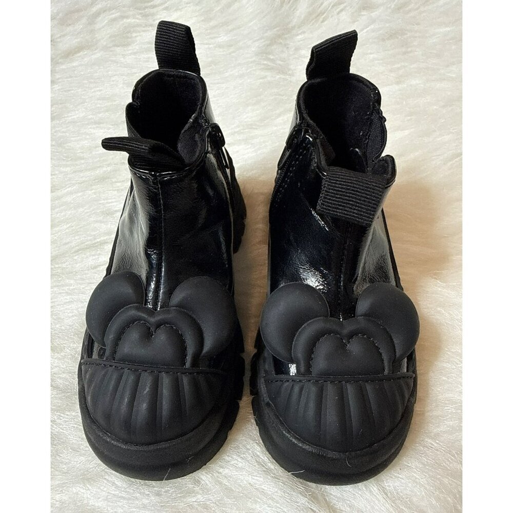 Zara x Disney Baby Toddler Girls 6 Minnie Mouse Black Patent Chelsea Boots